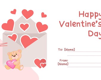 Personalized Valentine’s Day Card | Digital Download | Custom Name | Instant Gift