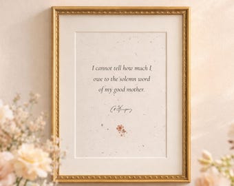 Charles Spurgeon Mom Birthday Wall Art • “I Cannot Tell How Much I Owe” • Christian Gift for Mother • Vintage Book Page Style