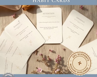 Charlotte Mason Habit Cards Printable | Christian Homeschool Habit Training | Scripture Habit Cards 5x7 | Charlotte Mason Curriculum