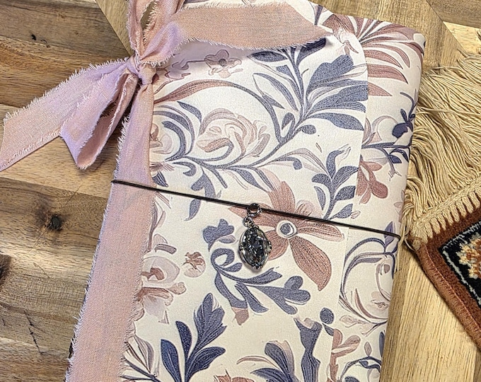 Featured listing image: Genuine Leather Printed Floral Refillable Journal Cover A5 Vintage Louise Carmen Inspired