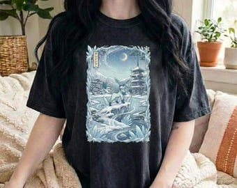 冬の美的グレイシアシャツ アイスタイプ アニメTシャツ スノーウィーガーデントップ 日本のストリートウェア ゲーマーギフト 彼女 彼 クールファッション