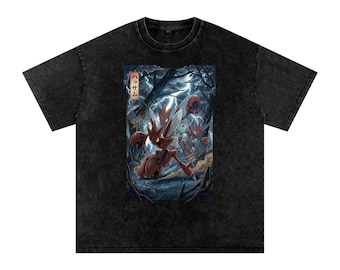 シザーシャツ、日本美術、ヴィンテージアニメストリートウェア、サムライバグTシャツ、ストーム風デザイン、ゲーマー向けギフト（彼と彼女）