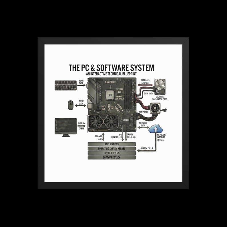 Framed Coding Computer Programming Poster, Computer Science, Engineer Gift Art, Engineer Computer Poster, Software Engineer Lover Art