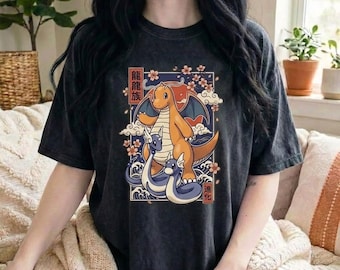 ドラゴン好きへのギフト ドラゴナイトシャツ アニメTシャツ 90年代ノスタルジアストリートウェアトップ ゲーマーボーイフレンドギフト 彼へのかわいいアドベンチャートップ