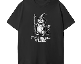 面白い自閉症猫のシャツ、Twas The Tism MLord、ヴィンテージの海賊版Tシャツ、呪われた猫のミーム、Z世代のジョークシャツ、バカな脳腐れギフト