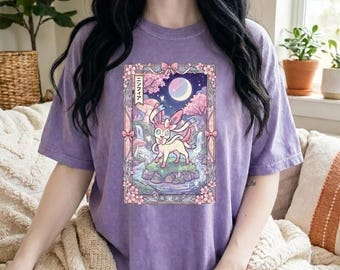かわいいゲーマーギフト シルヴェオンシャツ パステルピンク 妖精 アニメTシャツ キュートなキノコムーントップス 彼女へのギフト ストリートウェア 美的服 レディース
