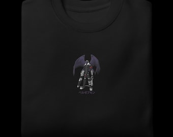 彼氏へのプレゼント 刺繍入り ベルゼブモン スウェットシャツ レトロアニメ クルーネック 90年代 ノスタルジア トップゲーマー 彼へのプレゼント メンズ パーカー インプモン