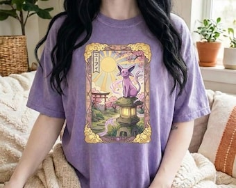 日本の美的エスペオンシャツ 桜アニメTシャツ サンガーデントップ キュート ストリートウェア ゲーマーギフト 彼女 女性 男性 ユニセックス ファッション