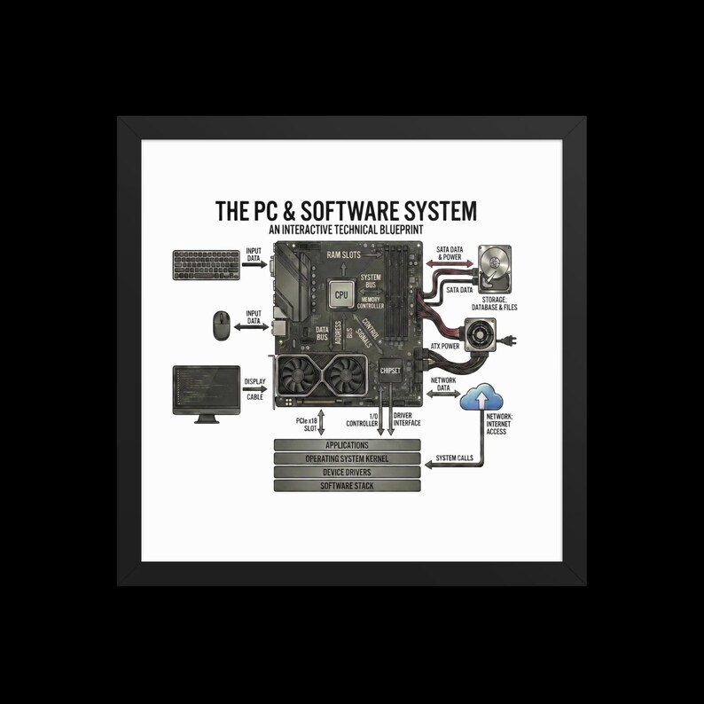 Framed Coding Computer Programming Poster, Computer Science, Engineer Gift Art, Engineer Computer Poster, Software Engineer Lover Art