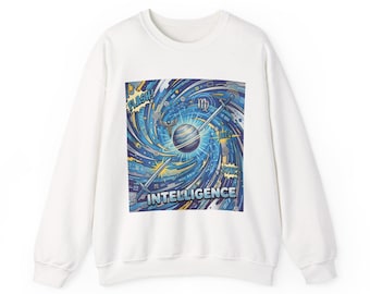 MYSTIC ENERGY Lab. „Intelligenz“ Case_b | Gemini Virgo Mercury Sweatshirt, Cosmic Retro Pop Art Galaxy Swirl Crewneck