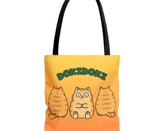 DokiDoki Tragetasche mit drei molligen Katzen | Niedliche orangefarbene Katzenillustration