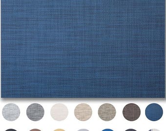 Woven Vinyl Placemats, Washable PVC Table Mats, Set of 6