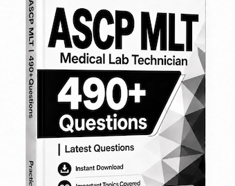 ASCP MLT (Medical Lab Technician) Exam 2026-2027 | 490+ Practice Questions | Study Guide | 150 Flashcards | Offline Test Engine