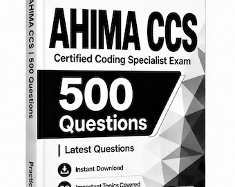 AHIMA CCS-Prüfung 2026–2027 | 500 Übungsfragen | Lernleitfaden | 150 Karteikarten | Offline-Testsoftware | Prüfung zum zertifizierten Kodierspezialisten