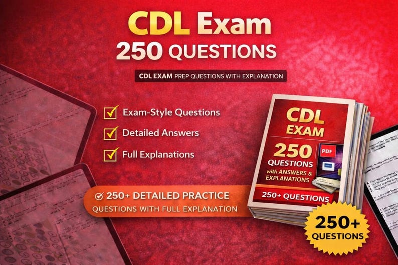 CDL Exam Prep 2026 (new Material) | 250 Practice Questions With Answers ...