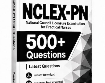NCLEX-PN 2026-27 | Über 500 Fragen | Lernleitfaden | 150 Karteikarten | Testsoftware | Staatliche Zulassungsprüfung für Krankenpflegehelfer/innen
