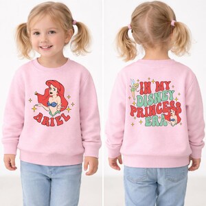 Comfort Color® Ariel Princess Era T-Shirt Little Mermaid Ariel Tinkerbell Back Tee, Princess tee, Youth Tee Toddler Shirt, Ariel Mermaid tee image 4