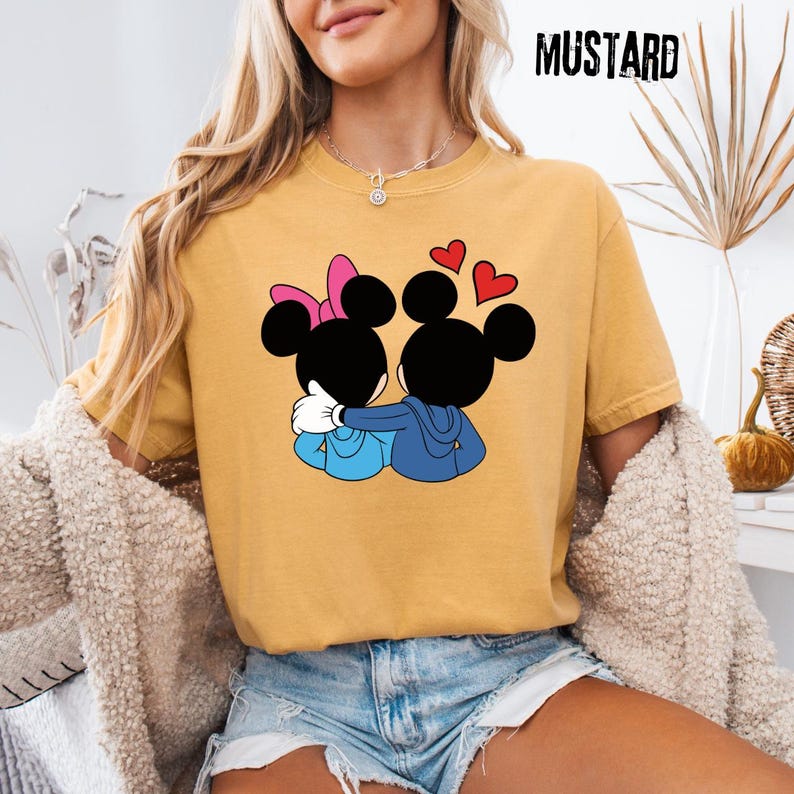 Comfort Colors® Mickey Minnie Love Shirt, Chibi Mickey Minnie Hug Tee, Disney World T-Shirt, Youth Tee, Toddler Shirt, Disney Gift image 5