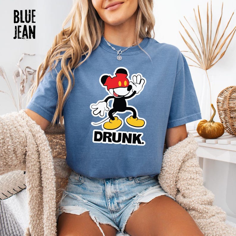 Comfort Colors® Drunk Mickey Shirt, Funny Mickey Mouse Tee, Disney Adult Humor T-Shirt, Youth Tee, Disney Trip Shirt, Disney Gift image 6