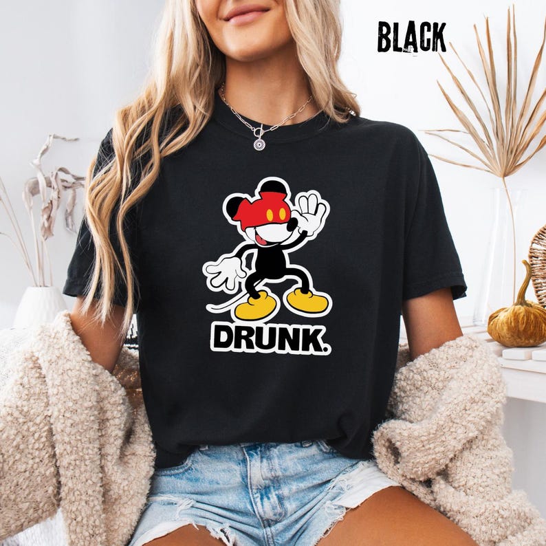 Comfort Colors® Drunk Mickey Shirt, Funny Mickey Mouse Tee, Disney Adult Humor T-Shirt, Youth Tee, Disney Trip Shirt, Disney Gift image 5