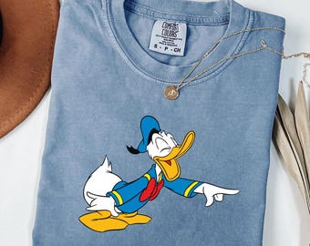 Comfort Colors® Disney Donald Duck T-Shirt, Classic Cartoon Character Graphic Tee, Vintage Disney Style Shirt for Fans