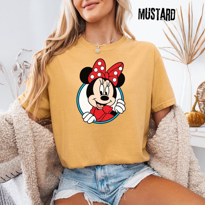 Comfort Colors® Minnie Mouse Shirt, Minnie Peeking Circle Tee, Disney World T-Shirt, Youth Tee, Toddler Shirt, Disney Park Shirt image 3