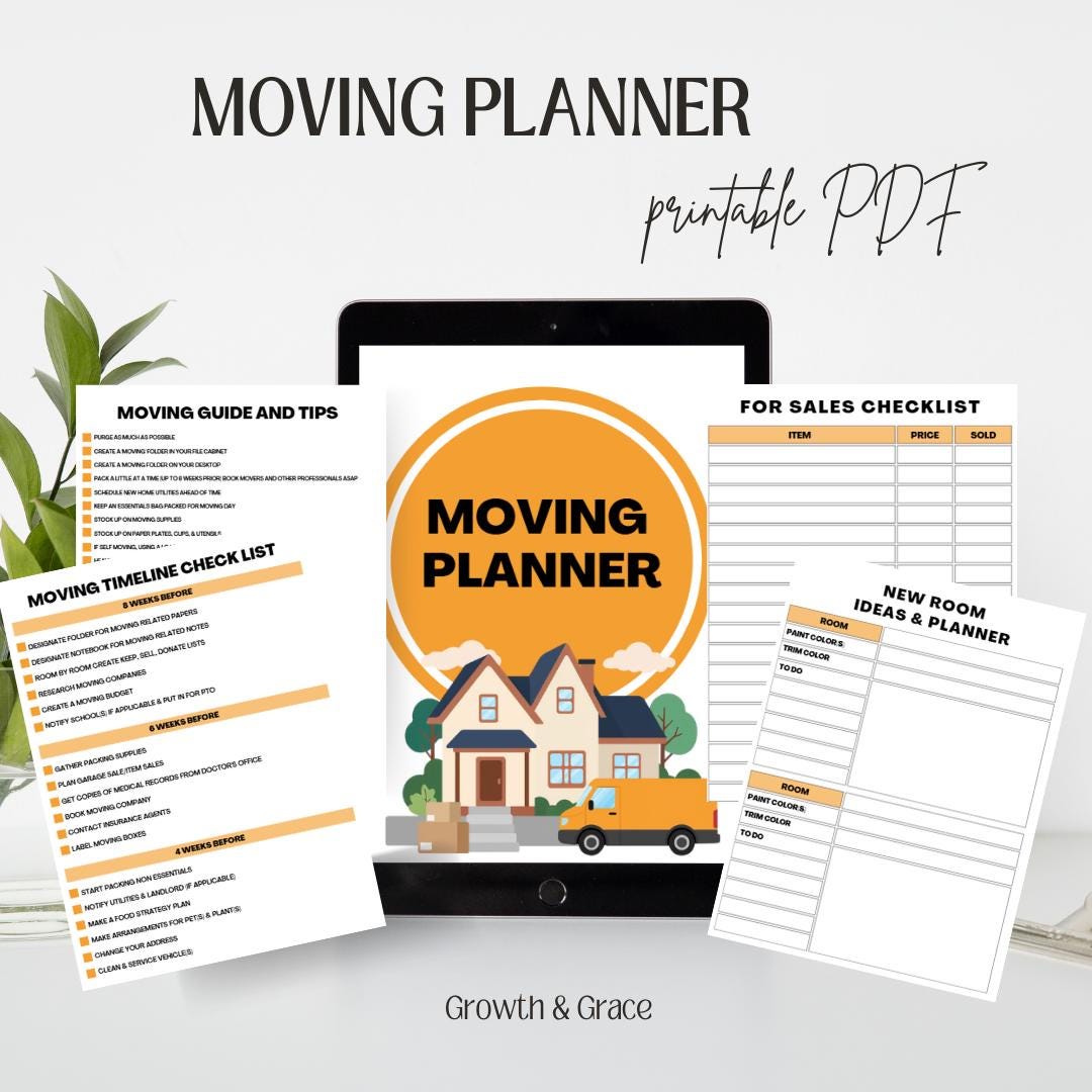 Moving Planner Printable | Home Relocation Binder With Checklist ...