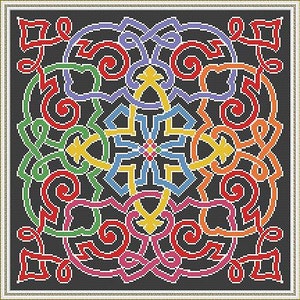 Celtic Square Design Pattern Antique Rug Celtic Square Design Large Rug Adaptation Counted Cross ...