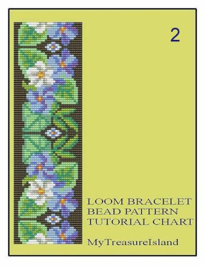 Download Bead Loom Floral Border 1 2 6 Multi-Color Bracelet Patterns | Etsy