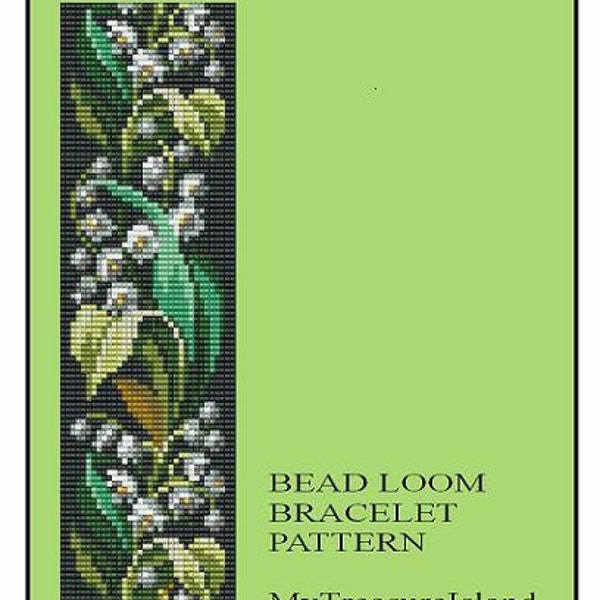 Bead Loom Bracelet Lily of the Valley Flowers Pattern PDF