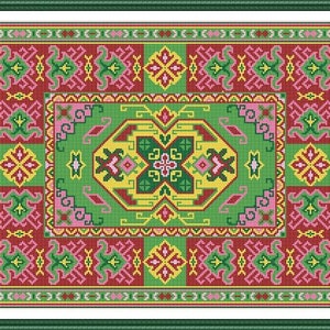 Large Antique Rug Rectangular Shape Motif 5 Counted Cross Stitch Pattern PDF