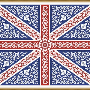 UK Britische Flagge Union Jack Flagge Kreuzstichmuster Großes Design Version 1 PDF format