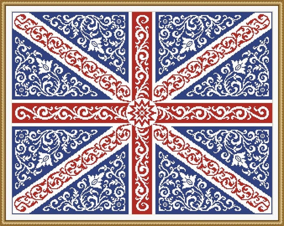 英国 英国国旗 ユニオンジャック 国旗 クロスステッチ パターン ラージ