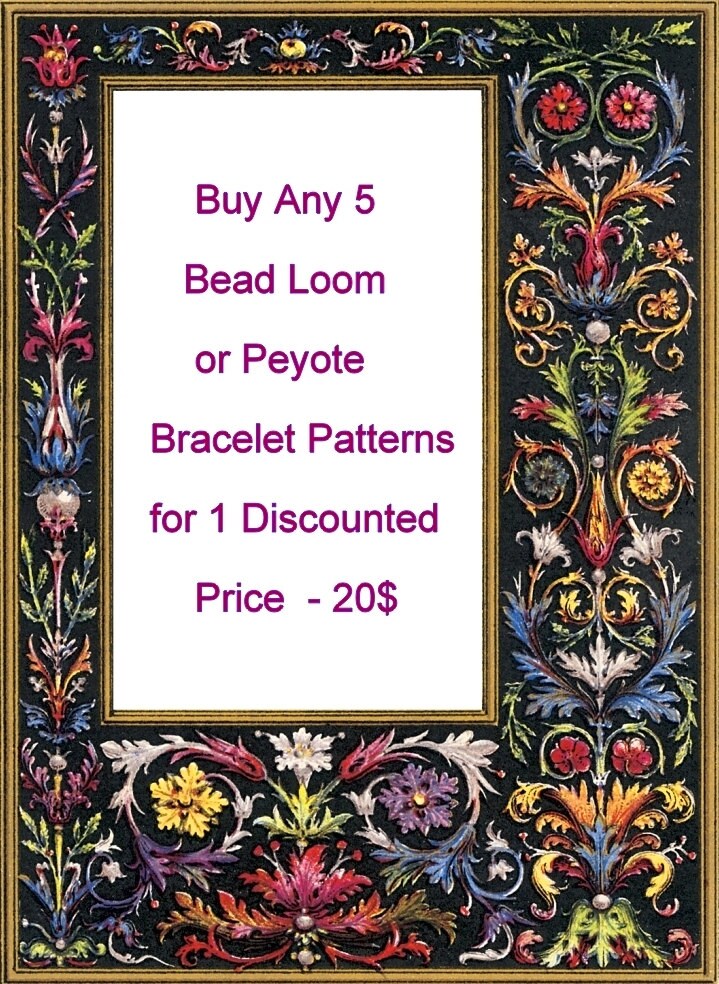 5 Bead Loom Peyote Bracelet Patterns Pdfs for ONE Discountted Price 20