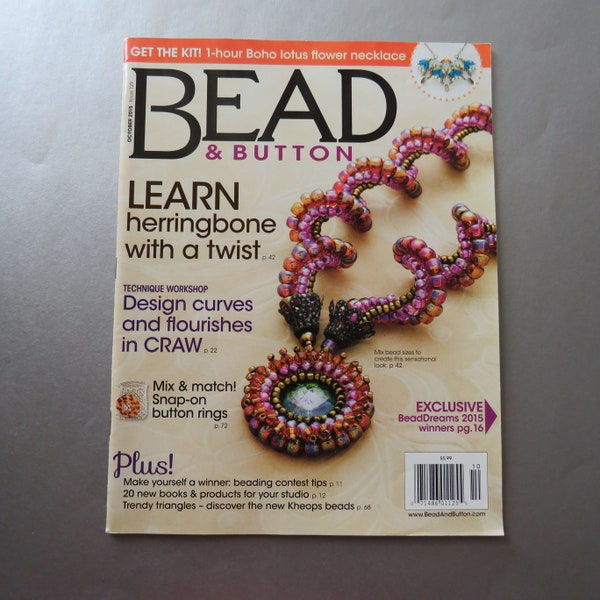 Bead and Button Magazine Creative Ideas For The Art of Beads and Jewelry October 2015 Issue #129