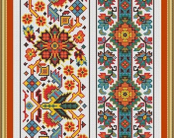 Cross Stitch Pattern Sampler Vintage Borders Repeating Motif Borders PDF Pattern