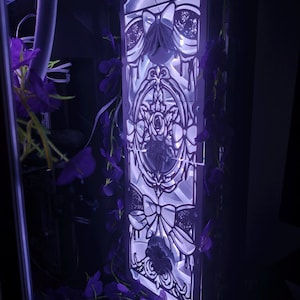 Kokette Bogen und Rosen PC-Lüftergitter | Lace Ornate Case Mod, 360 mm 240 mm, ästhetisches Computerzubehör, rosa Schleifenspieldekor, Gamer Girl