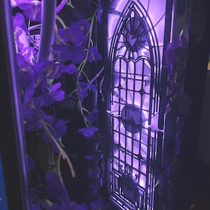 Griglia per ventola per PC in vetro colorato a forma di cuore gotico / Decorazione da gioco, grazioso case per PC, accessori per computer Y2K, configurazione Soft Goth, regalo personalizzato per ragazza gamer