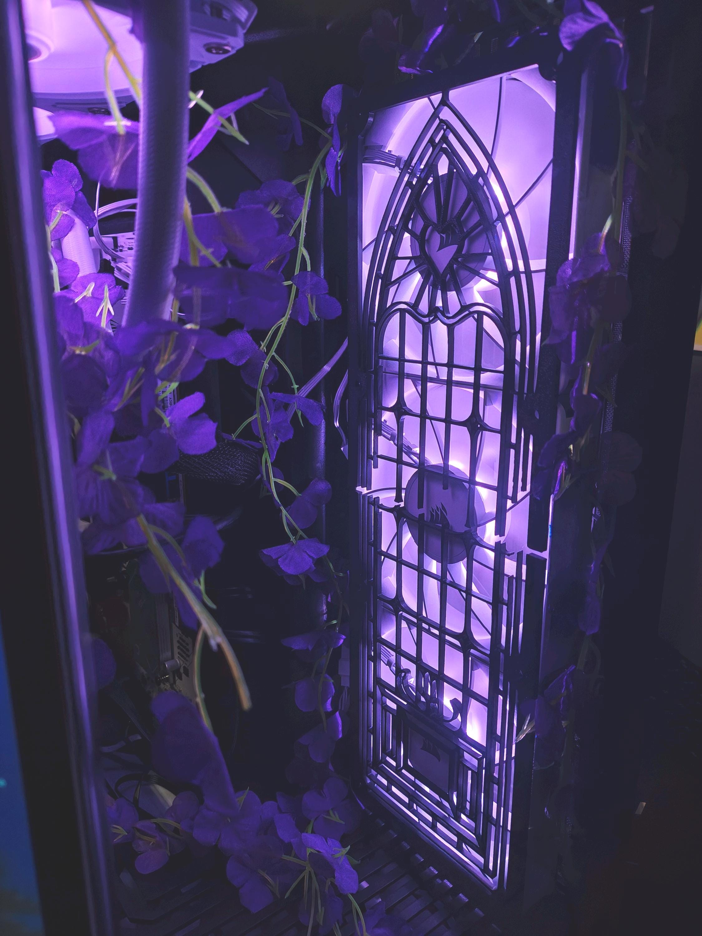 Gothic Heart Stained Glass PC Fan Grill | Gaming Decor, Cute PC Case ...