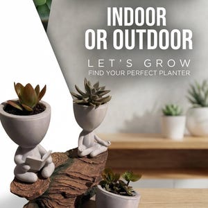 多肉植物用プランター – 禅庭園風装飾 – 屋内・屋外兼用植物ホルダー