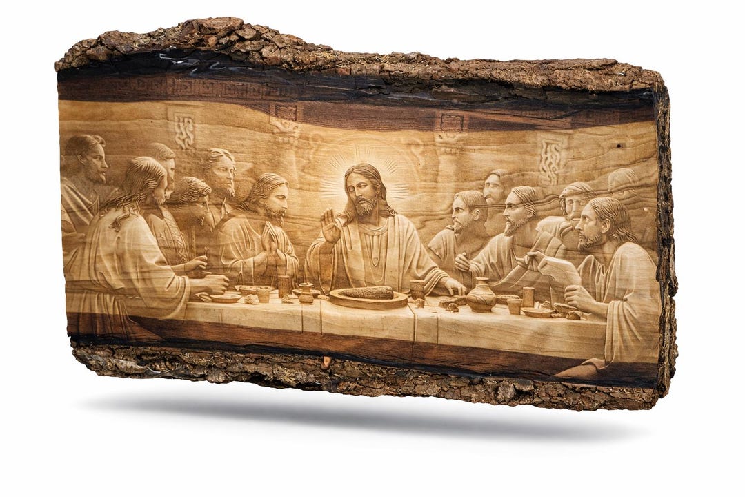 Rustic Last Supper Last Supper Relief Wall Art – Rustic Live Edge Hand-carved Wooden - Etsy