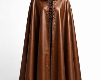 Handmade men's Leather Hooded Cloak | Medieval Renaissance Cosplay