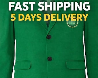Handmade Tournament Green Golf Blazer - Classic Champion Style Sport Coat Two Button Lightweight Cotton Blazer