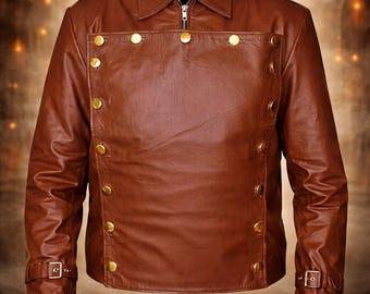 Vintage Aviator Brown Leather Jacket | Men’s Classic Pilot Bomber Coat | Retro Adventure Inspired