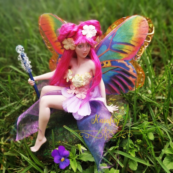 Ooak fairy art doll hand sculpted pixy figurine