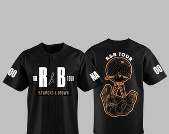Benutzerdefinierte Usher und Chris Brown Baseball Jersey, das R & B Tour Shirt, Hip Hop Konzert Jersey, RnB Fan Bekleidung, Streetwear Musik Shirt