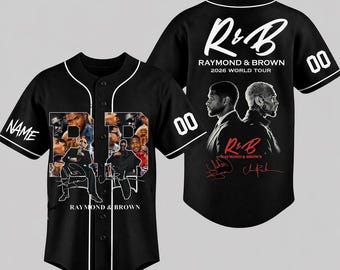 Camiseta de béisbol personalizada de Usher y Chris Brown, camiseta de la gira de R&B, camiseta de concierto de hip hop, ropa para fans del R&B, camiseta de música streetwear