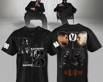 Benutzerdefinierte Usher und Chris Brown Baseball Jersey, das R & B Tour Shirt, Hip Hop Konzert Jersey, RnB Fan Bekleidung, Streetwear Musik Shirt