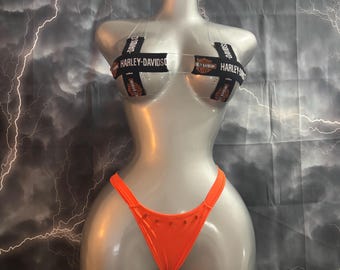Exotic Dancewear Biker Chick Stud Bikini Set