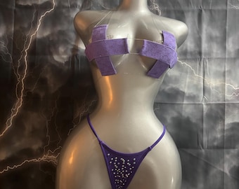 Exotic Dancer Purple Go Go Girl Diamond Set